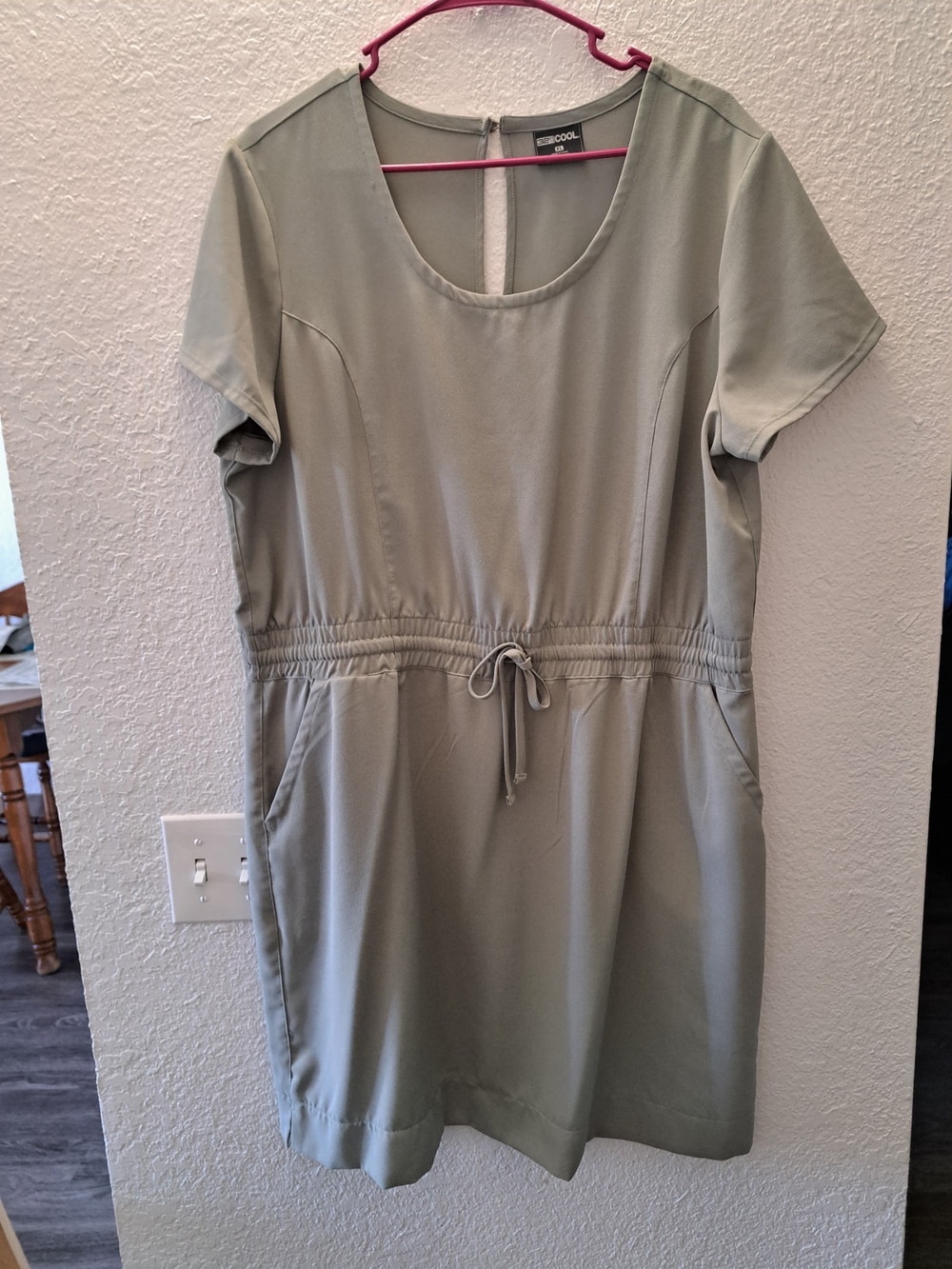 Drawstring Waist Sage Green Women's Dress 32° Cool Xl
